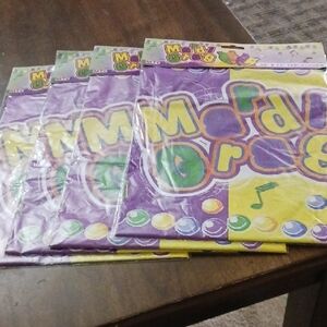 Mardi Gras Party Table Cloths- Purple and Yellow